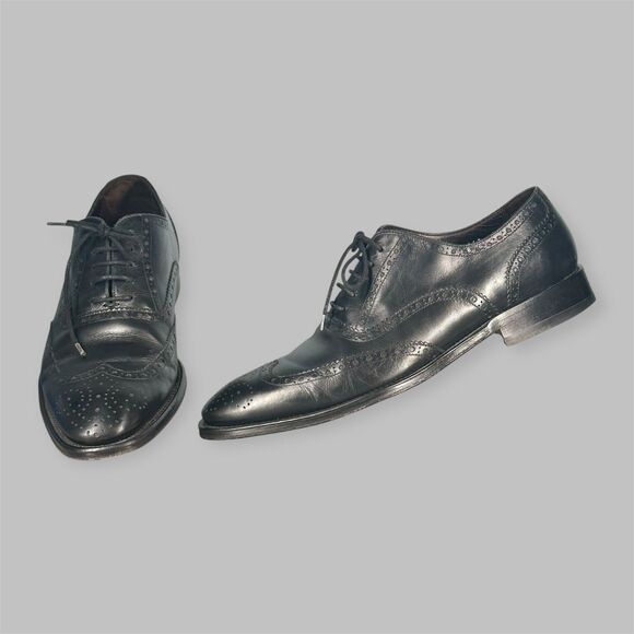 To Boot New York Shoes Mens Size 8 Black Leather Oxford Wing Tip Dress Lace Up main image 12